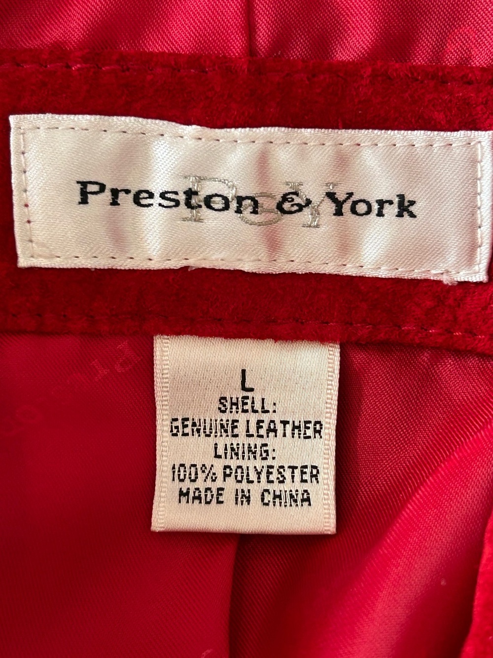 Preston & York Vintage Cherry Red Suede Leather Blazer size Large - Picture 9 of 9